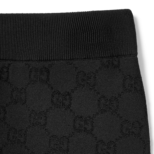 Elastic GG jacquard leggings in black | GUCCI® US
