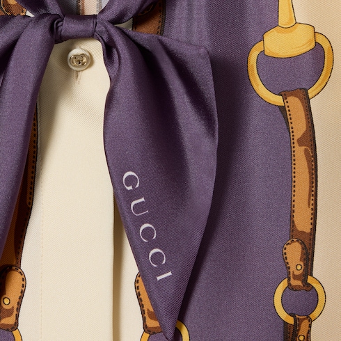 Chemise en twill de soie avec imprimé