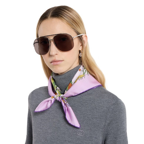 Vierecktuch aus Seide mit Print