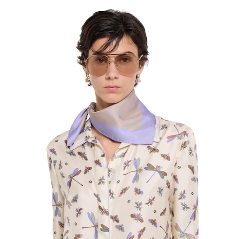 Bandana in twill di seta GG