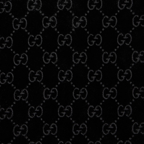 جاكيت مزوّد بسحّاب من نسيج ديفوريه ومخمل قابل للتمدد بنقش GG