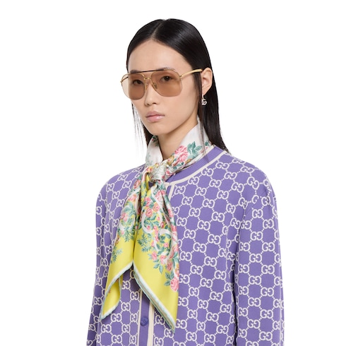 Printed silk twill carré