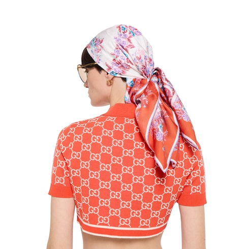 Printed silk twill carré