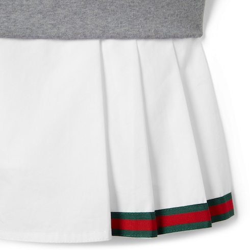 Cotton jersey sweatshirt with pleats