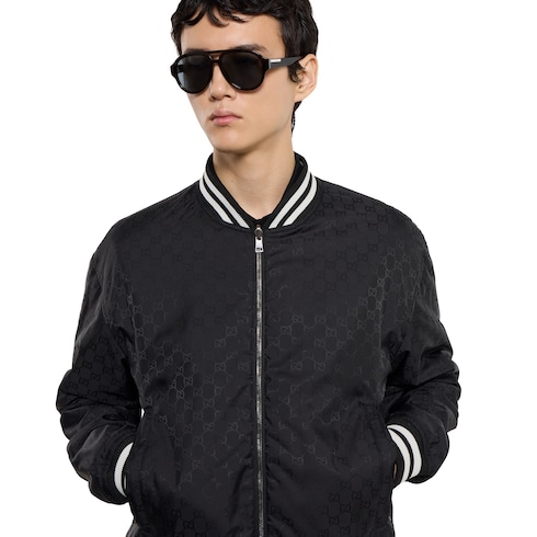 Chaqueta reversible de sarga con cremallera