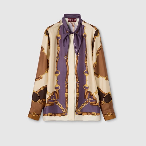 Printed silk till shirt