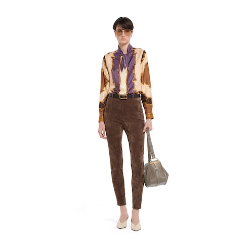 Camicia in twill di seta stampato