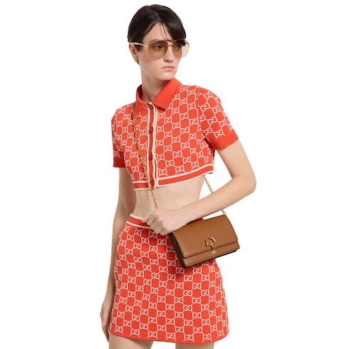 محفظة Gucci Half Horsebit معلقة بسلسلة