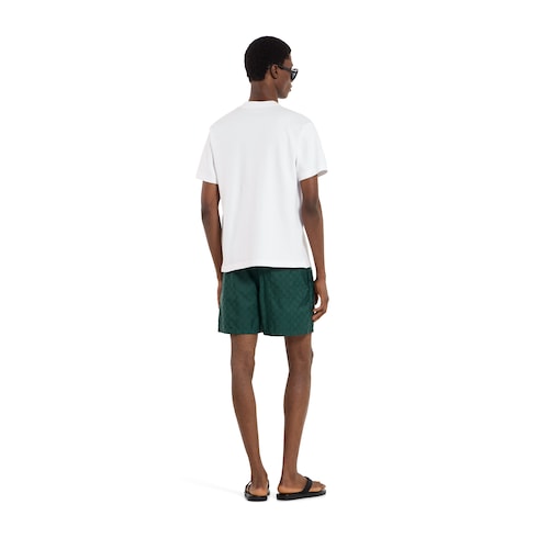 T-shirt en piqué de coton avec broderie