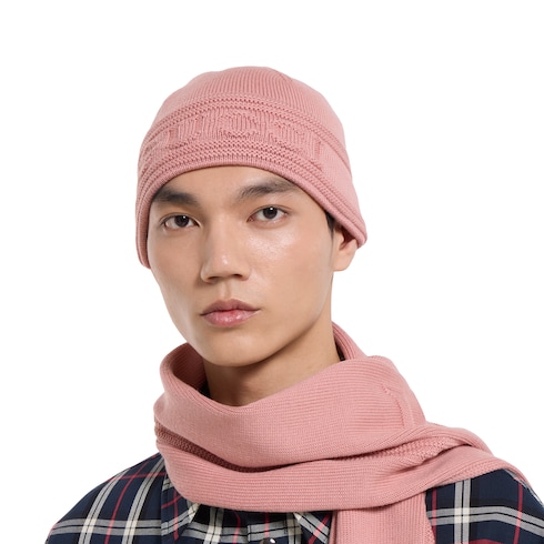 Knit wool hat with Gucci logo