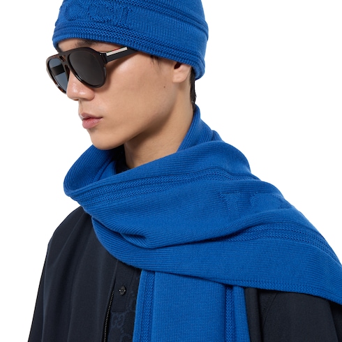 Écharpe en maille de laine avec logo Gucci