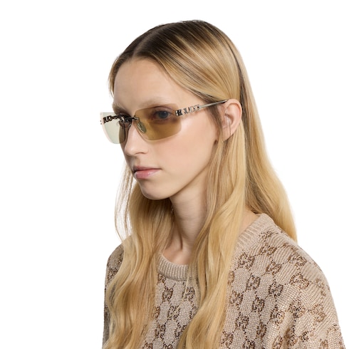 Lunettes de soleil carrées sans monture