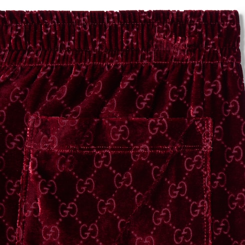 Pantaloni sportivi in velluto dévoré GG
