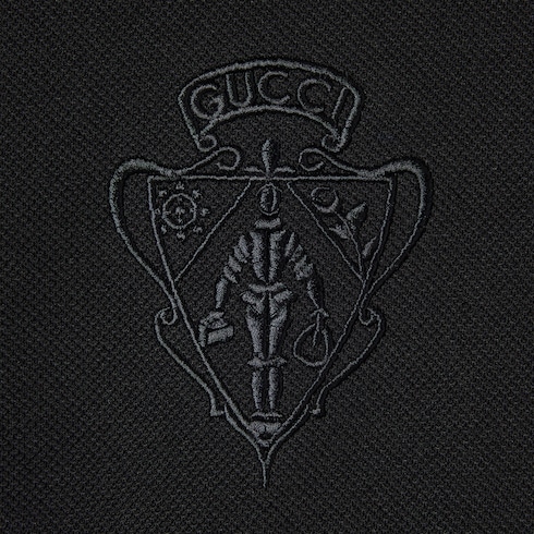 Camicia in piquet di cotone con ricamo