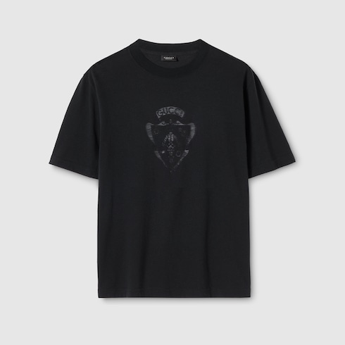 T-shirt in jersey di cotone con dettaglio devoré