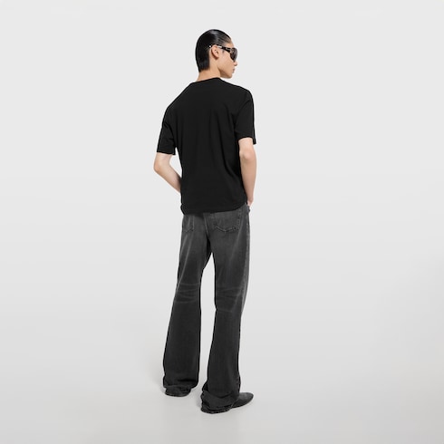 Cotton jersey T-shirt with devoré detail