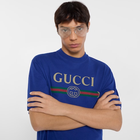 Silk blend jersey T-shirt with print