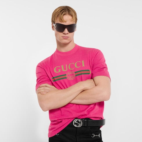 T-shirt en jersey en mélange de soie avec imprimé