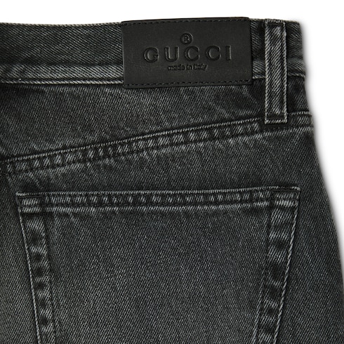 Pantalón de denim de algodón con Horsebit