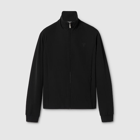 Stretch nylon gabardine zip jacket
