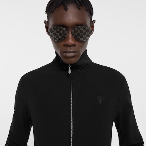 Veste zippée en gabardine de nylon stretch