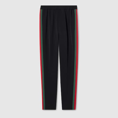 Pantalon de sport en nylon stretch avec bande Web