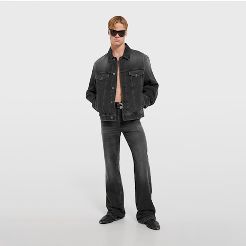 Veste en denim de coton certifié délavé 