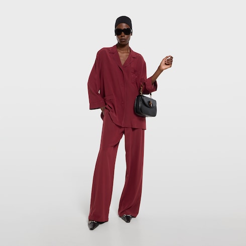 Pantalon en crêpe de Chine en soie