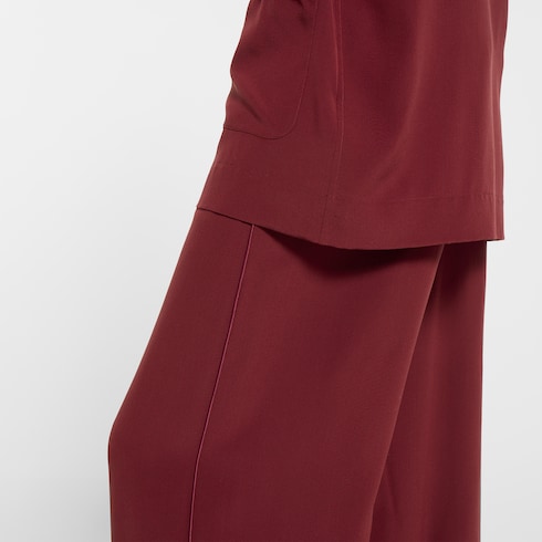 Pantaloni in crêpe de chine di seta