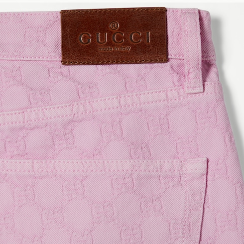 Hose aus gefärbtem GG Baumwolldenim-Jacquard