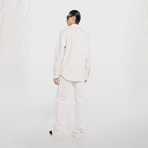 Pantalone in denim di cotone GG jacquard