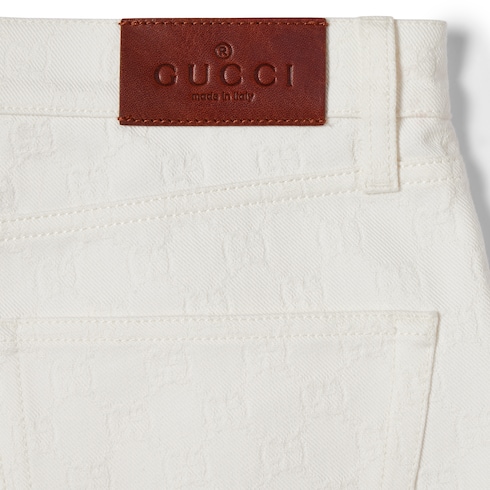 กางเกง GG cotton denim jacquard pant