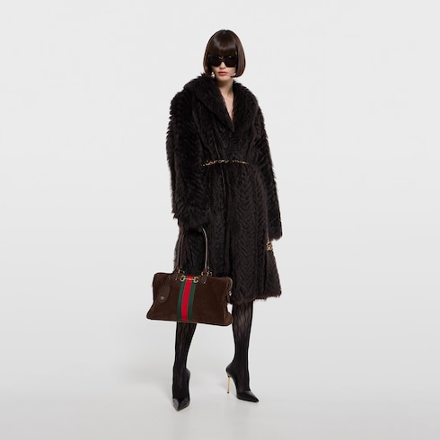 〔グッチ ボルセット〕ラージ ボストンバッグ