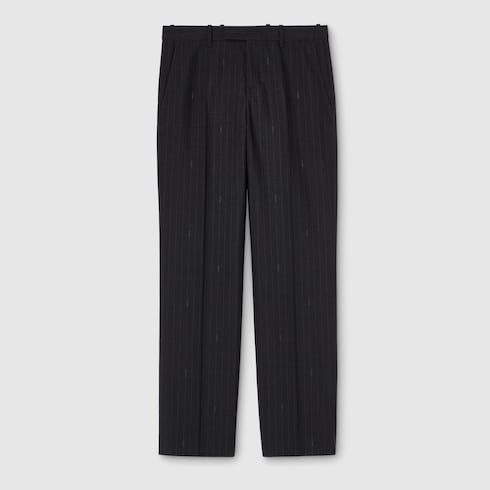 Pantalón de lana con raya diplomática Gucci