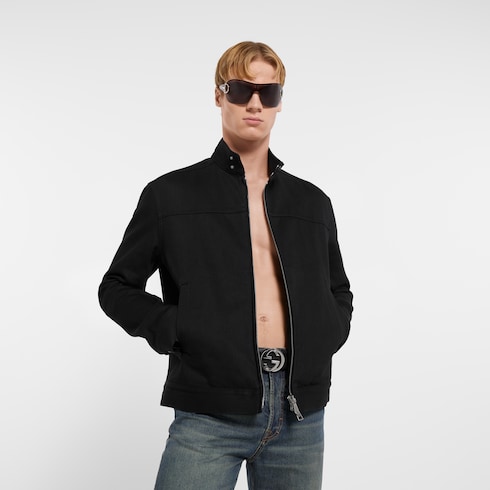 Chaqueta de denim de algodón con Horsebit