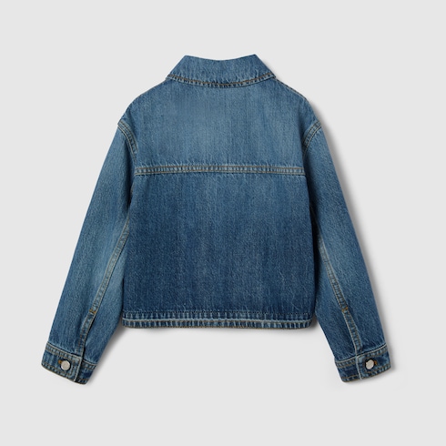 Giacca bambino in denim effetto schiarito