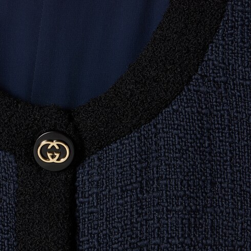 羊毛织纹花呢连衣裙