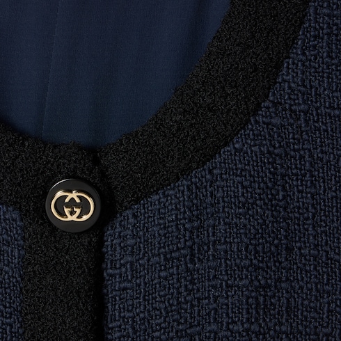 Robe en tweed de laine texturé