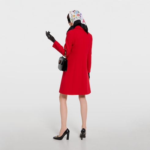 Manteau en laine tressée avec bouton Double G