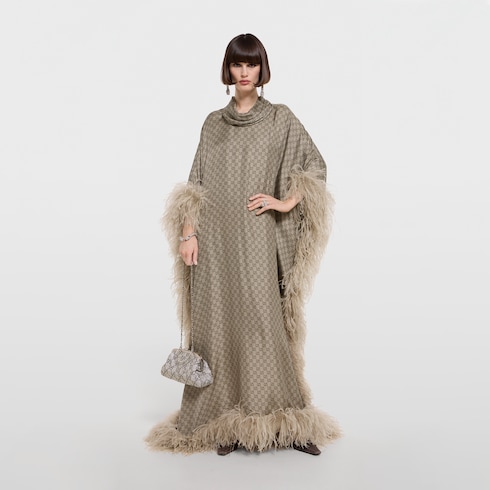 Robe longue en twill de soie imprimé