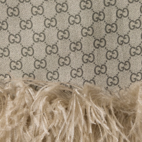 Printed silk twill long dress