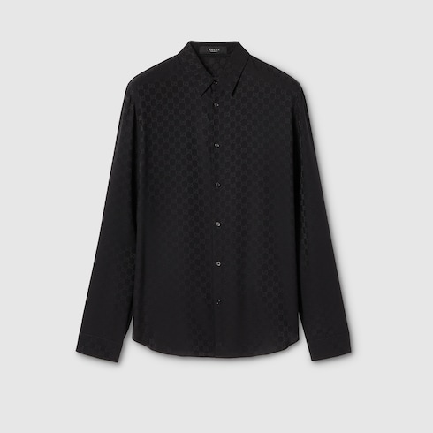 Camicia in seta GG jacquard