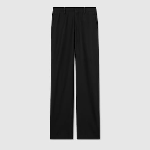 Wool silk twill pants