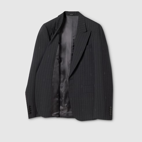 Giacca in lana gessata Gucci