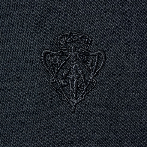 Giacca in twill di cotone con cerniera e nastro Web