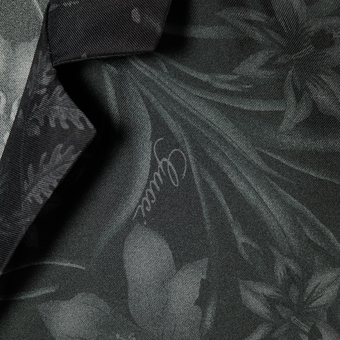 Printed silk twill bowling shirt