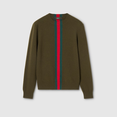 Maglione in lana lavorata a maglia con intarsio Web