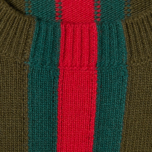 Pull en maille de laine avec bande Web en intarsia