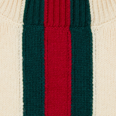 Pull en maille de laine avec bande Web en intarsia
