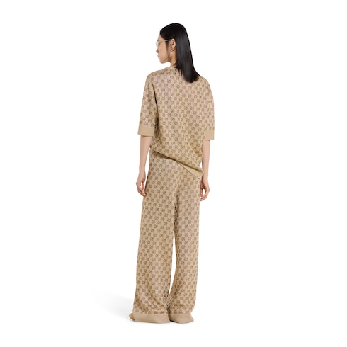 Wool cashmere leisure trousers with crystals